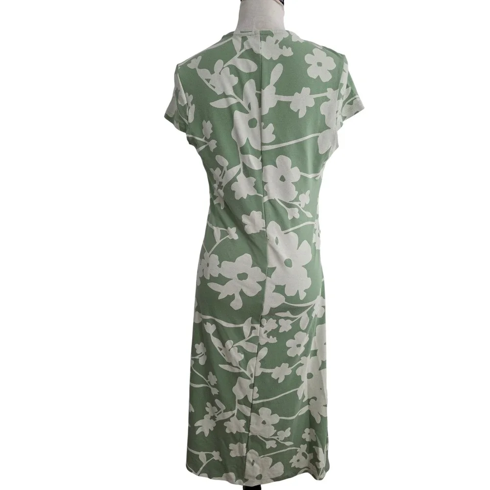 The Drop itsmekellieb Sage Green Floral Ruched Midi Dress Large Side Slit Slit